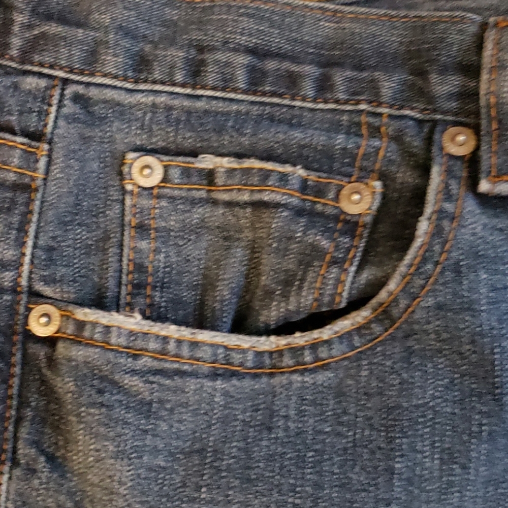 Calvin Klein jeans, dark, bootcut, regular fit distressed cuff & pockets - Picture 2 of 9